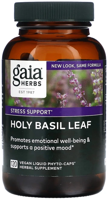 Gaia Herbs 홀리 바질 잎 363mg 베지 액상 Phyto-Caps 120정, GaiaHerbs홀리바질잎363mg베지액상PhytoCa, 1개 - 쿠팡