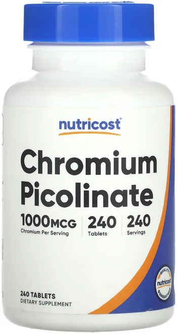 Nutricost 피콜린산크로뮴 1000mcg 240정, Nutricost피콜린산크로뮴1000mcg240정 - 쿠팡