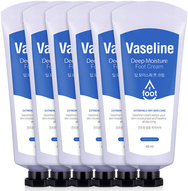바세린 C2Y 딥 모이스춰 풋크림, 1개입, 6개, 60ml