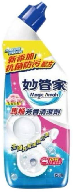 妙管家 馬桶芳香清潔劑 薰衣草/玫瑰花香/香水百合香 中性 抗菌防污 彎頭設計, 1個, 玫瑰花香