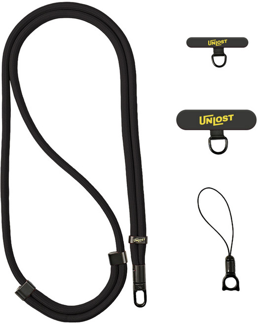 UNLOST 스포츠 슬림 핸드폰 스트랩 베이직 에디션, 1개, 자정의 블랙