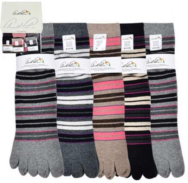 기타 아놀드파마 스트라이프 디자인 숙녀 링글 파일 발가락 장목 양말0087os