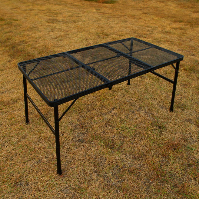 칼루스 아이언 메쉬 3단 테이블, 1200mm 테이블, 블랙