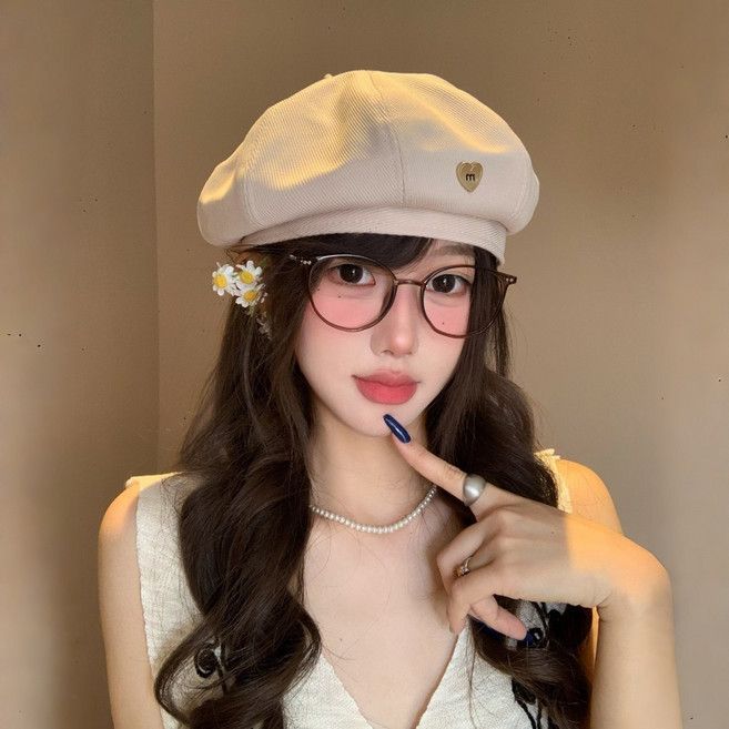 여성 고급스 니트 빵모자 베레모