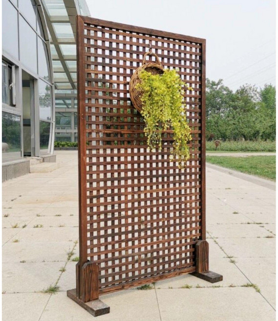 야외 파티션 가벽 가림막 카페 방부목 우드 정원 테라스 90 x 150