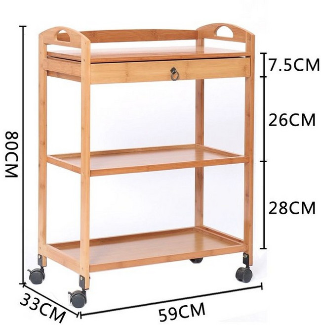 이동식 엔틱 웨건 바퀴 식당 원목트롤리 서랍 서빙카 주방카트 레스토랑 수납함 인테리어 와인 수납장 서빙카트, 서랍 3단 내추럴