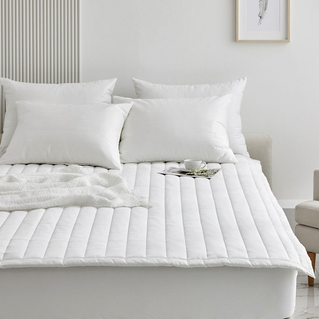 아르지오 순면100 알러지케어 침대 매트리스 패드, 크림화이트