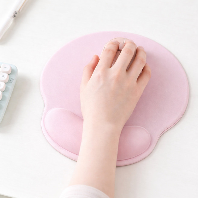 페이퍼랩 편안한 손목 보호 마우스패드, 1개, 라이트핑크