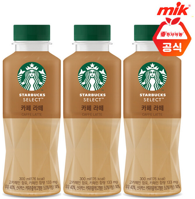 스타벅스 셀렉트 카페라떼, 300ml, 12개