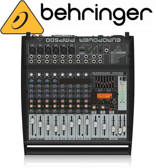 베링거 파워드 믹서 PMP500 12채널 500W 공연용 무대용 믹서 정품