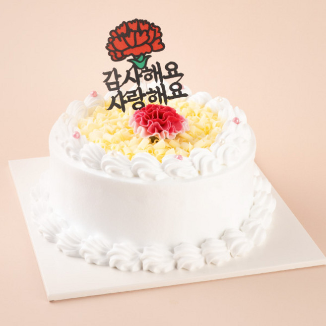 [카페노리][만들기세트] 카네이션 감사 케이크 - 포장까지 완벽구성, 1세트, 600g