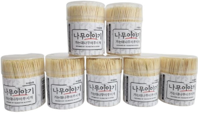 고급 대나무 가는이쑤시개 학교용 업소용, 500개입, 7개