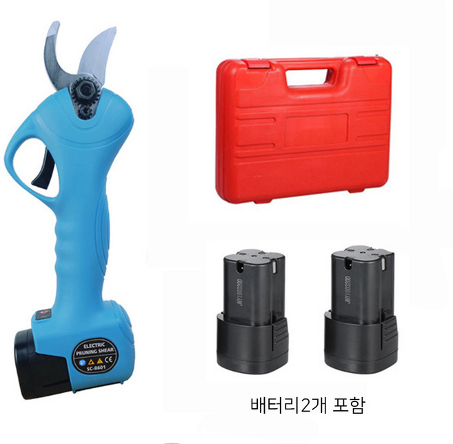 HAEYON 8601 무선 전지가위 충전식 전동가위 25mm 칼날 배터리2개, 1개