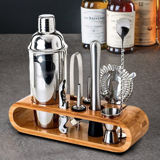 각인 칵테일 쉐이커 셰이커 지거 세트 홈텐딩 바텐더 용품 바 키트, 750ml, 1개