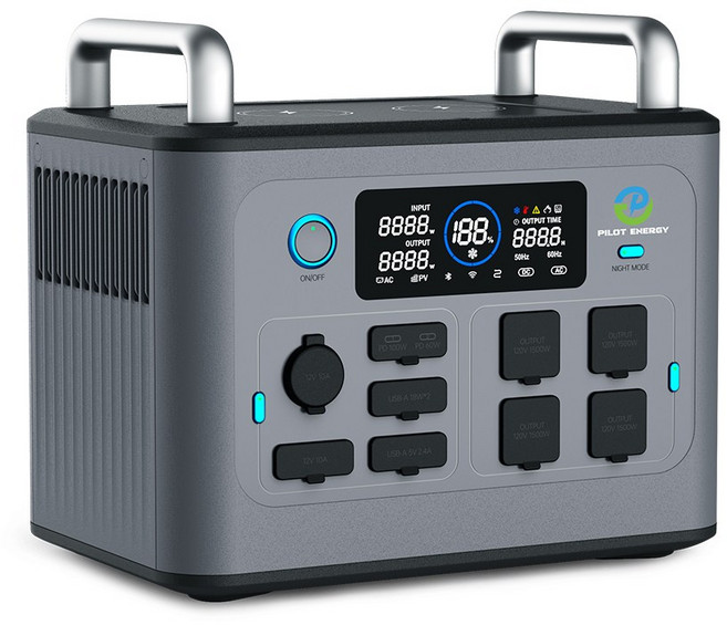PILOT ENERGY 無線充電多功能移動電源 輕巧便攜 多重安全保護, 鐵灰色, XT1500