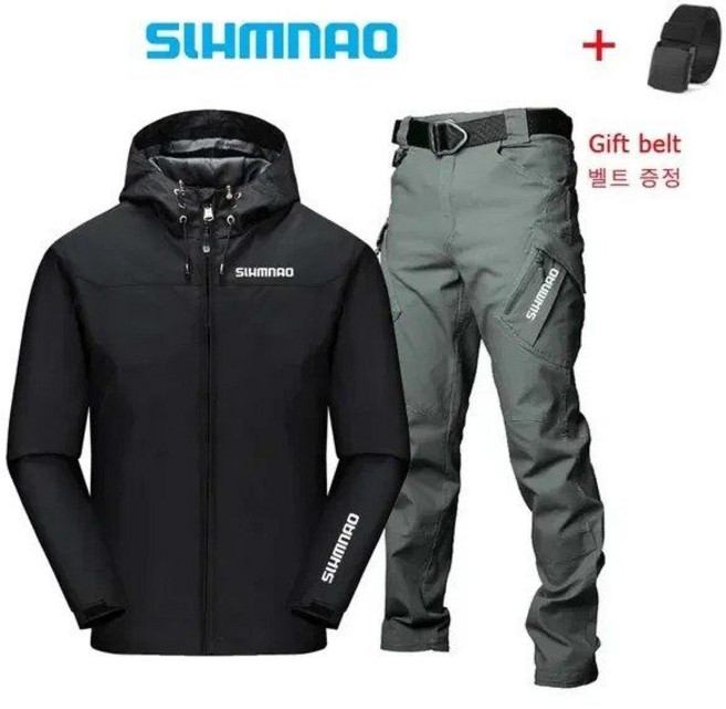 봄 가을 남성용 낚시복 세트 야외 낚시세트 전술바지 후드 방풍 방수 낚시방한복