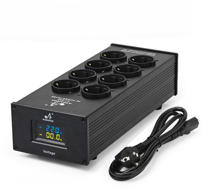 멀티탭 멀티플러그 멀티콘센트 ATAUDIO 하이파이 전원 필터 US 및 범용 소켓 무소음 LED 디스플레이 번개 보호 콘센트 오디오 15A, 1개, 없음, 3) EU Filter AC-8