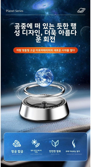 차량용 태양열 부유식 행성 인테리어 소품, 1개, 지구