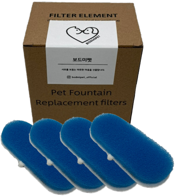 보드미펫 모션센서 자동급수기 시즌2 리필필터, 4개