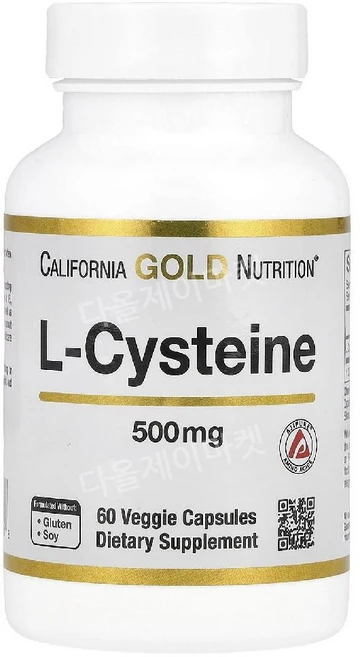 캘리포니아 골드 L 시스테인 엘시스테인 아지퓨어 500mg 60 베지캡슐 아미노산 비건, 60정, 1개 - 쿠팡