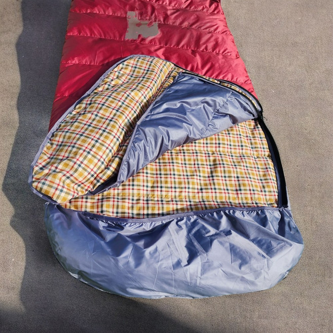 [1+1+1]3kg 진짜 사계절 캠핑 마이크로페더 침낭 압축가방, 레드, 1개