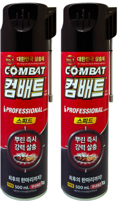 컴배트 스피드 바퀴벌레 에어졸 500ml, 2개