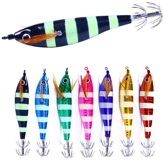 수평 야광 에기 문어 갑오징어 쭈꾸미 무늬오징어 지브라 야광 에기, 블랙, 9.5g, 1개