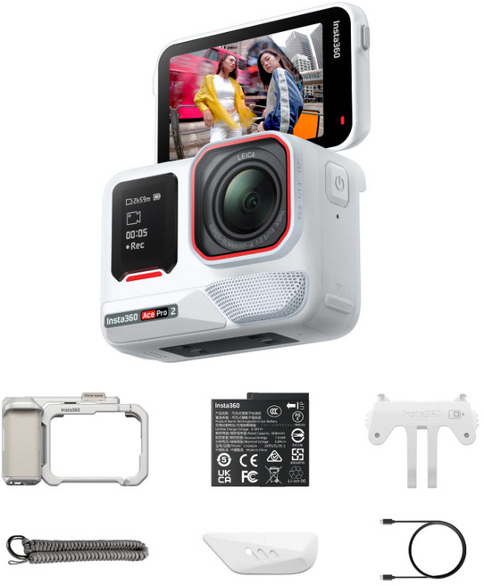 인스타360 Ace Pro 2 스냅샷 싱글배터리 번들, 인스타360 Ace Pro 2 단일 배터리 화이트 번들, 화이트