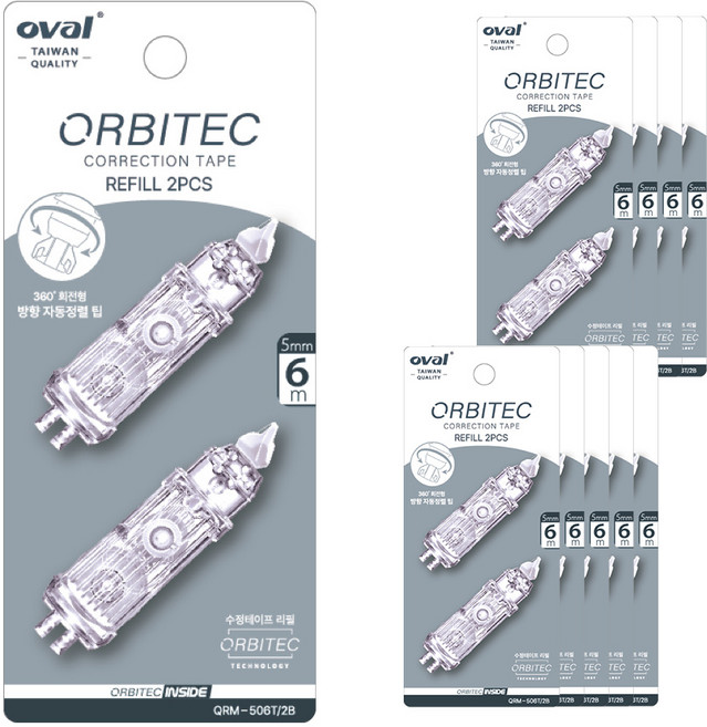 오발 수정테이프 리필 5mm*6m, 오발 수정테이프 리필(2p), 10개
