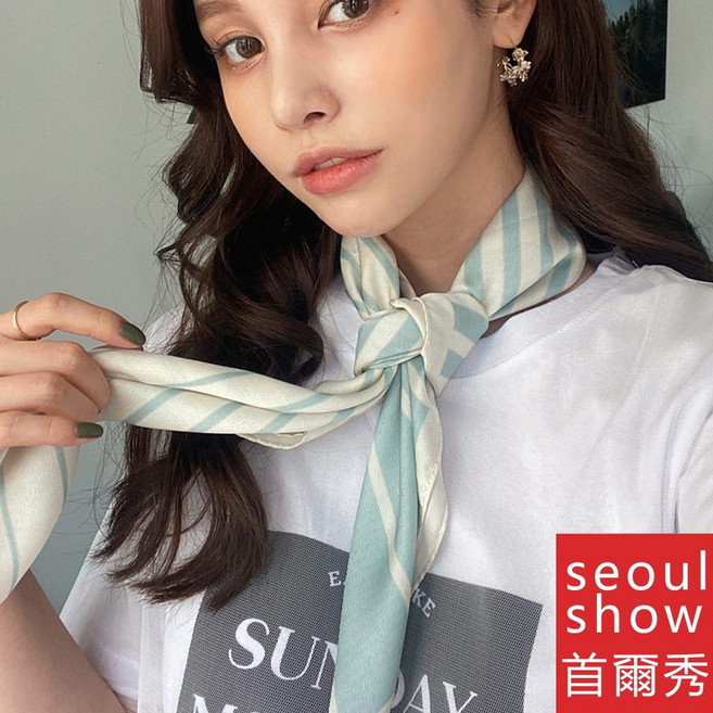 seoul show首爾秀 漸變線條方領巾 雪紡絲巾 時尚百搭