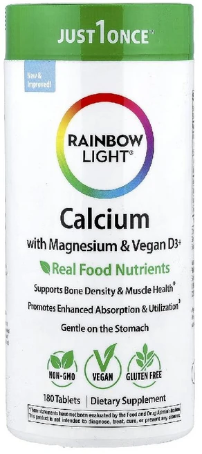 Rainbow Light 레인보우 라이트 칼슘 마그네슘&비타민D3 함유 180정, 1개 - 쿠팡