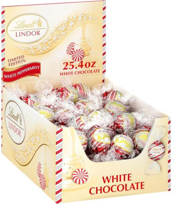 Lindt 초콜릿 파티 믹스 대용량 린트 린도 화이트 캔디 트러플 부드럽고 녹는 센터가 있는 25.4온스 60개, 1개