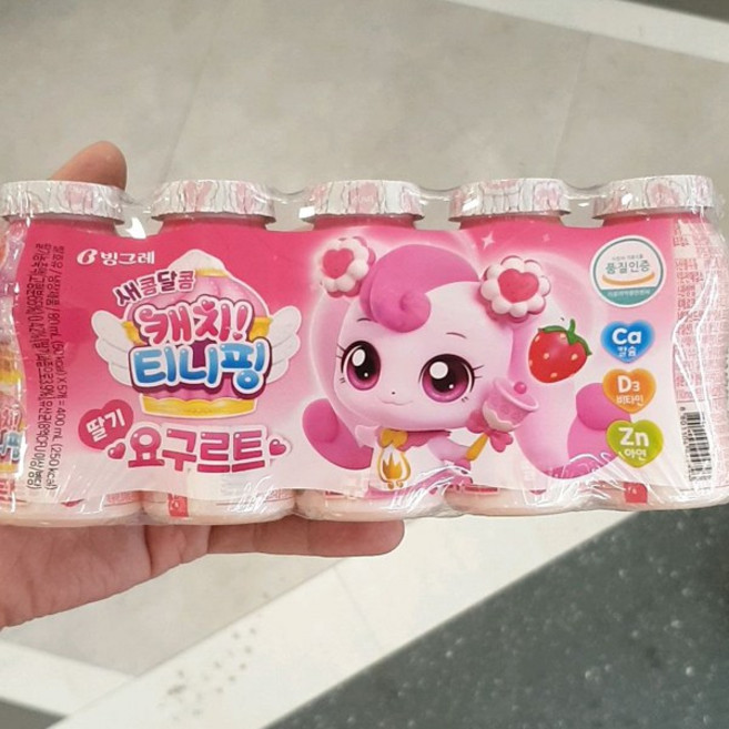 빙그레 캐치티니핑 요구르트 딸기맛, 80ml