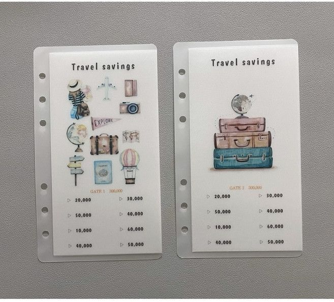 A6 현금챌린지 떠나자 여행 저축속지 현금저축챌린지 현금바인더 보드