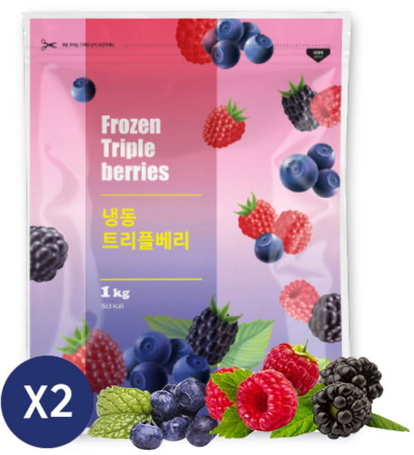 맥그로우앤마리 냉동 트리플베리, 1개, 2kg