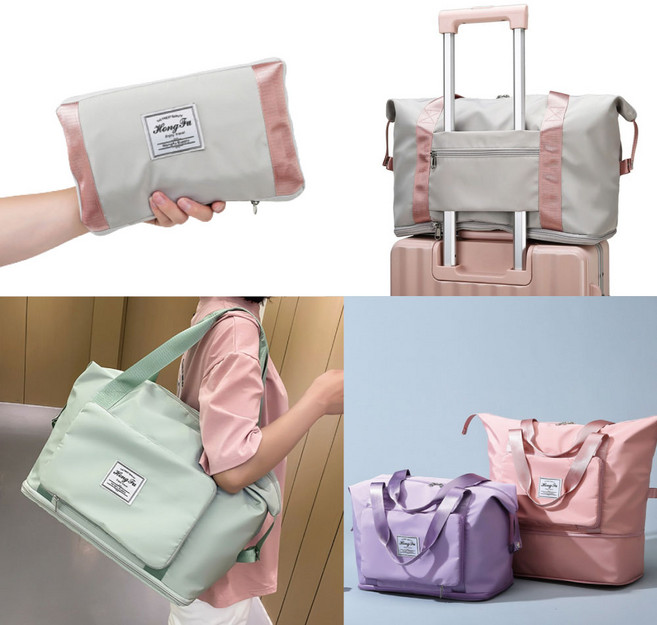 스밈콤마 확장형 여행용 보스턴백 여행 짐 천 캐리어 보조 결합 가방