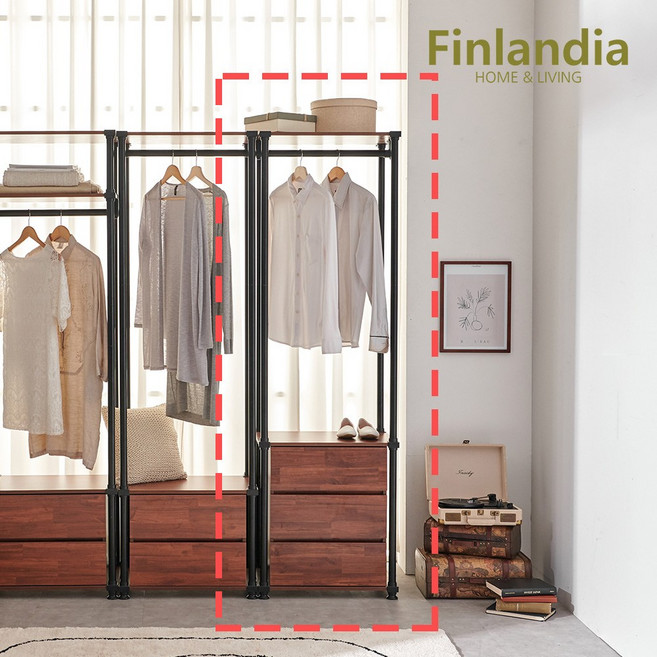 핀란디아 킹스행거 아멜리아 3단 서랍 행거 600, 멀바우