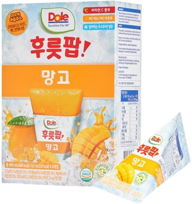 돌 후룻팝 망고, 62ml, 64개