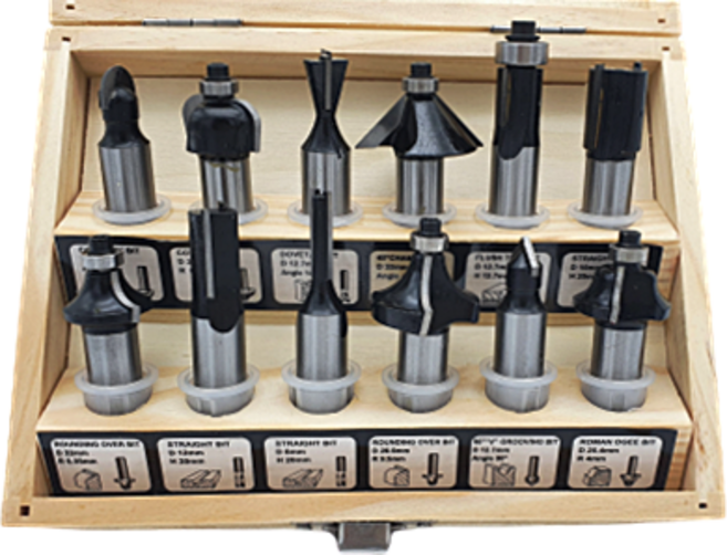 삼구 SAMGU 루터날 세트 (12PCS) 샹크 12mm 루터비트 루터비트날, 1개, 본품(배터리없음)