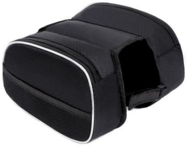 씨엔알비 듀얼포켓 자전거 프론트백, 1개, 블랙