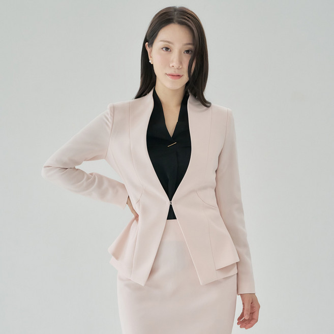 여성용 정장 자켓 노카라 슬림핏 스판 [모던 날개]