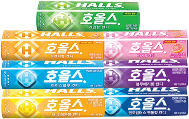 호올스 스틱 27.9g 7종 각 1개씩 총7개(블루베리1+자몽1+허니레몬1+아이스블루1+라임1+멘토립터스1+오렌지1), 1개
