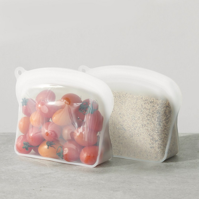 1+1 네오플램 실리콘 지퍼백 600ml, 투명 600ml, 2개