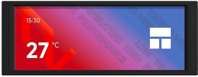 Thermalright Trofeo Vision LCD 블랙 6.8인치 IPS 와이드스크린 1280x480 해상도 유연한 LCD 스크린 배치 옵션 포함, Black