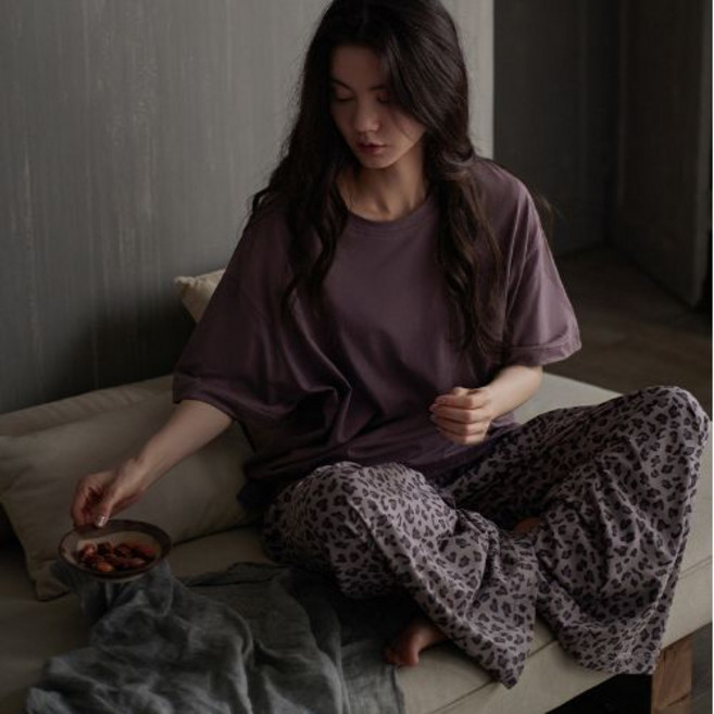헤이룸 모노톤 레오파드 홈웨어 세트