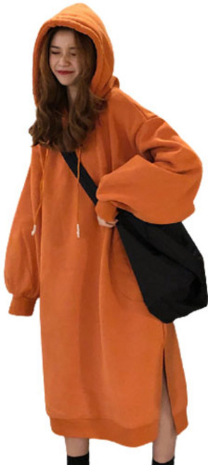 데이홀릭 베이직 데일리 기모 후드원피스