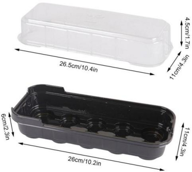 모종판 육묘 트레이 모판 씨앗포트 플라스틱 식물 성장 상자 실내 원예 파종 도구 깊은 뿌리 종자 스타터 발아 묘목용 온실 키트, 2) black, 1개