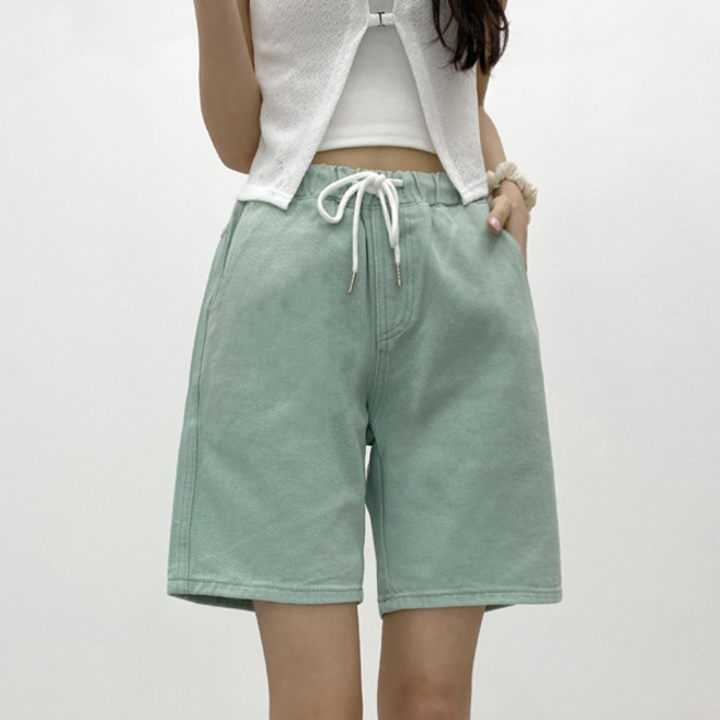 여성 면바지 5부 빅사이즈 코튼 팬츠 밴딩 5부 반바지 7컬러