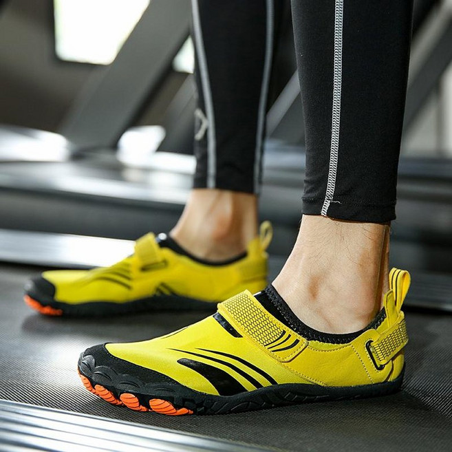 트레이닝운동화 미끄럼 방지 줄넘기 요가 스쿼트 런닝머신 신발~280mm, K-36 노란색(한 사이즈 크게 추천), 1개