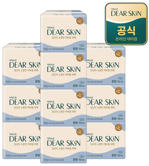 디어스킨 에어엠보 울트라 슬림 생리대 날개형, 중형, 16개입, 10개